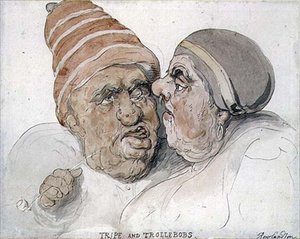Flaki i Trolleboby (akwarela) autorstwa Thomas Rowlandson