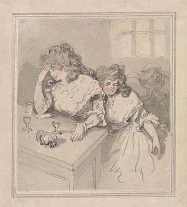 Dwie dziewczyny przewracające się autorstwa Thomas Rowlandson