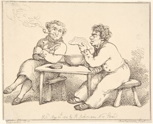 Dwóch mężczyzn przy stole autorstwa Thomas Rowlandson