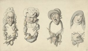 Cztery karykaturalne nagłówki autorstwa Thomas Rowlandson