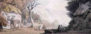 Widok z góry na Klify, Mumbles, Południowa Walia (pióro, akwarela i ołówek na papierze) autorstwa Thomas Rowlandson