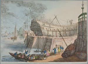 Widok na dok Brunswick autorstwa Thomas Rowlandson