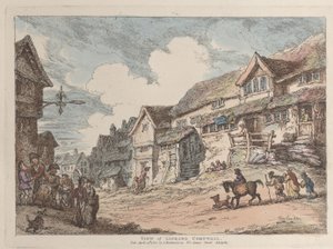 Widok Liskard, Kornwalia, z Widoków w Kornwalii, 12 kwietnia 1812 r., 12 kwietnia 1812 r. autorstwa Thomas Rowlandson