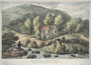 Widoki w Kornwalii: Widok na rzekę Camel, Kornwalia autorstwa Thomas Rowlandson