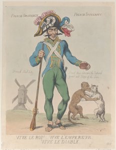 Niech żyje król! Niech żyje cesarz. Niech żyje diabeł, 12 kwietnia 1815, 12 kwietnia 1815. autorstwa Thomas Rowlandson
