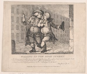 Spacer po High Street, Edynburg Malownicze piękności Boswell, część F..., 15 maja 1786. autorstwa Thomas Rowlandson