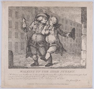 Spacer po High Street, Edynburg Malownicze piękności Boswell, część F..., 15 maja 1786. autorstwa Thomas Rowlandson