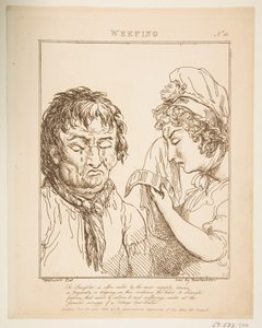 Weeping Le Brun Travested, czyli karykatury namiętności, 21 stycznia 1800 r. autorstwa Thomas Rowlandson