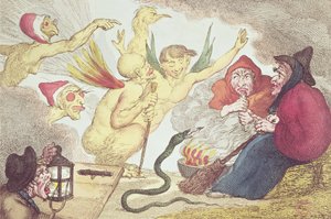 Wiedźmy w strychu na siano autorstwa Thomas Rowlandson