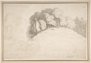Zalesione zbocze z jeleniami autorstwa Thomas Rowlandson