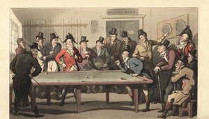 Młodzi angielscy panowie grają w bilard autorstwa Thomas Rowlandson