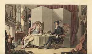 Młody dżentelmen w swoich pokojach na uniwersytecie autorstwa Thomas Rowlandson