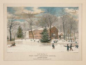 West-Town Boarding School (widok południowo-wschodni), Chester Co., Pa.