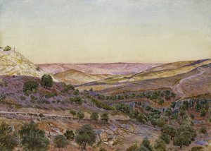 Wzgórza Moabu i Dolina Hinnom, 1854 (akwarela i kolor nadwozia)