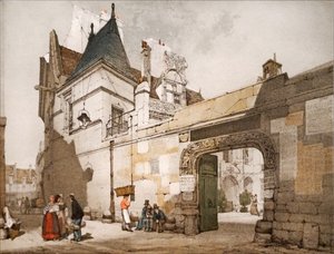 Hotel Cluny, zewnętrzna część dziedzińca autorstwa Thomas Shotter Boys