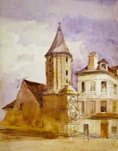 Wieża Aleksandra w 1827 roku oraz fontanna św. Wiktora autorstwa Thomas Shotter Boys