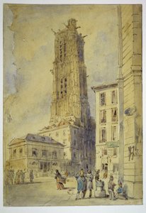 Wieża Saint-Jacques przed odsłonięciem, w 1836 roku autorstwa Thomas Shotter Boys