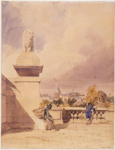 Most Zgody i Izba Deputowanych, widok z tarasu Tuileries autorstwa Thomas Shotter Boys
