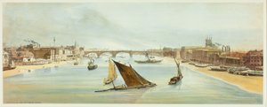London Bridge, z Southwark Bridge, płyta czwarta z Original Views of London as It autorstwa Thomas Shotter Boys