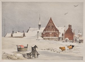 Malownicza architektura w Paryżu, Gandawie, Antwerpii, Rouen: Byloke, Gandawa, Belgia autorstwa Thomas Shotter Boys