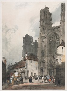 Malownicza architektura w Paryżu, Gandawie, Antwerpii, Rouen: Laon, Francja, 1839. autorstwa Thomas Shotter Boys
