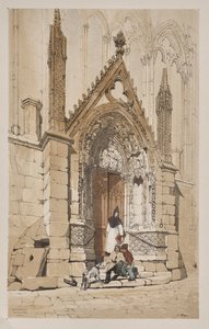 Malownicza architektura w Paryżu, Gandawie, Antwerpii, Rouen: Czerwone Drzwi, Notre Dame, Paryż autorstwa Thomas Shotter Boys