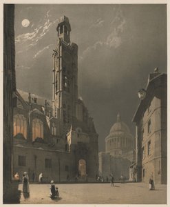 Architektura malownicza w Paryżu, Gandawie, Antwerpii, Rouen: St. Etienne du Mont i Panteon, Paryż autorstwa Thomas Shotter Boys
