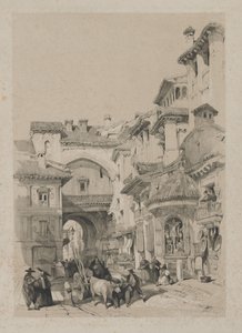 Malownicze szkice w Hiszpanii: Brama Vivarrambla, Granada autorstwa Thomas Shotter Boys
