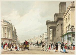 Regent Street Looking Towards the Quadrant, płyta osiemnasta z Original Views of London as It autorstwa Thomas Shotter Boys