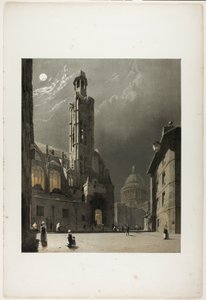 St Etienne du Mont i Panteon, Paryż, płyta 20 z Picturesque Architecture in Paris, Ghent, Antwerp, Rouen, Etc. autorstwa Thomas Shotter Boys
