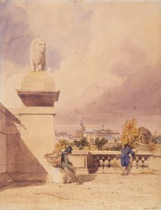 Most Concorde widziany z tarasu Tuileries autorstwa Thomas Shotter Boys