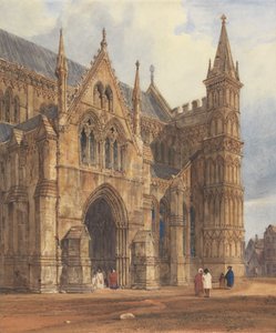 Północno-zachodni ganek katedry w Salisbury autorstwa Thomas Shotter Boys