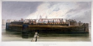 Tower of London rano po pożarze w Zbrojowni 30 października 1841 r autorstwa Thomas Shotter Boys