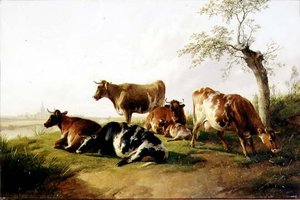 Bydło w krajobrazie autorstwa Thomas Sidney Cooper