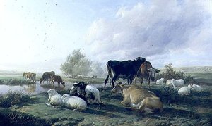 W White Hall Meadows, Canterbury autorstwa Thomas Sidney Cooper