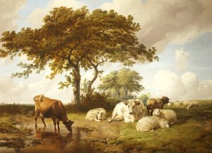 Odpoczywaj na łąkach autorstwa Thomas Sidney Cooper