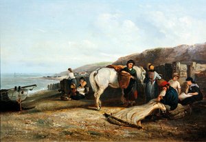Reperowanie sieci (olej na płótnie) autorstwa Thomas Smythe