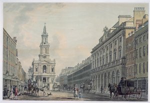 Strand z Somerset House i St. Mary le Strand, 1781 (akwatinta)