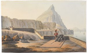 Governors Cottage on the Rock of Gibraltar, marzec 1827. (akwarela) autorstwa Thomas Staunton St Clair