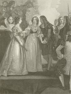 Karol II przyjmujący księżnę Orleanu w Dover autorstwa Thomas Stothard