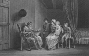 Christian wyraża swoje obawy rodzinie autorstwa Thomas Stothard