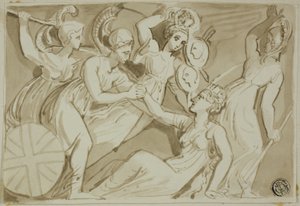 Wojowniczki przybywające z pomocą Brytanii autorstwa Thomas Stothard