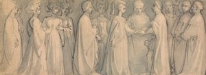 Fryz przedstawiający średniowieczny ślub autorstwa Thomas Stothard
