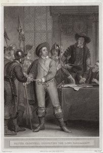 Oliver Cromwell (1599-1658) rozwiązujący Długi Parlament autorstwa Thomas Stothard