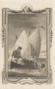 Robinson Crusoe, z magazynu Novelists, wyd. 1781 autorstwa Thomas Stothard