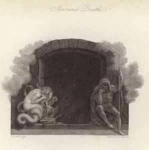 Grzech i Śmierć autorstwa Thomas Stothard