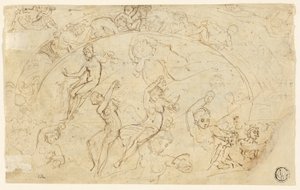 Szkice do Silver Salver (recto); Szkice fryzów, grupy kobiet (verso) autorstwa Thomas Stothard