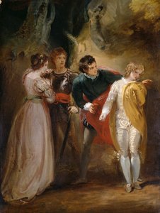 Sylvia i banici: Scena z „Dwóch dżentelmenów z Werony” Szekspira (olej na płótnie) autorstwa Thomas Stothard