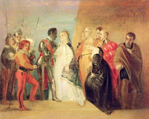 Powrót Otella, akt II, scena ii z „Otella”, ok. 1799 (olej na papierze oprawiony na płótnie) autorstwa Thomas Stothard