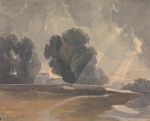 Krajobraz z drzewami i jeziorem autorstwa Thomas Sully